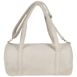 Fabrique de Styles Sac weekend en tissu bouclette écru - Bowling* Sacs Et Cabas