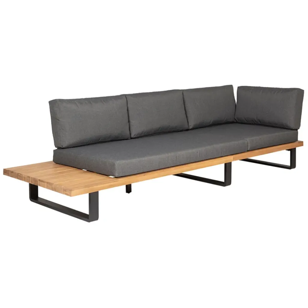 Fabrique de Styles Salon de jardin d'angle en bois 5 places anthracite et naturel - Feros*Enfant Salons De Jardin|Jardin