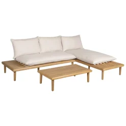 Fabrique de Styles Salon de jardin en acacia 3 places avec table écru - Cirina*Enfant Salons De Jardin|Jardin