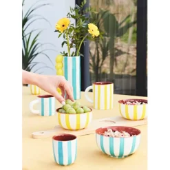 Fabrique de Styles Service apéritif 3 bols en grès blanc et jaune - Alaria* Bols Et Coupelles