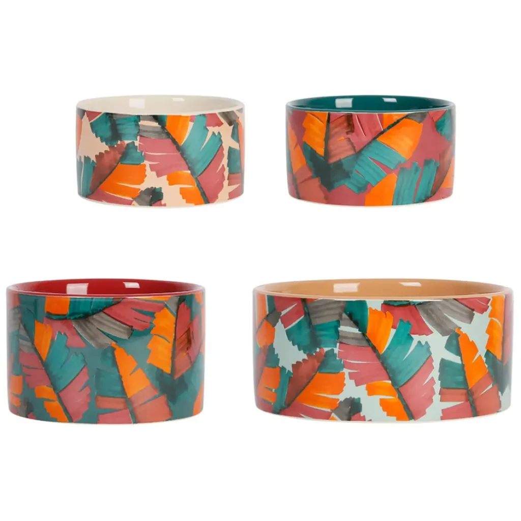 Fabrique de Styles Service apéritif 4 pièces en grès et bambou - Seguia* Bols Et Coupelles