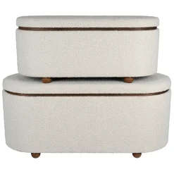Fabrique de Styles Set de 2 bancs coffre en tissu et pin - Alpinia* Bancs Et Banquettes