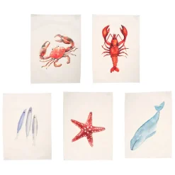 Fabrique de Styles Set de 5 torchons crustace en coton* Torchons, Tabliers Et Maniques