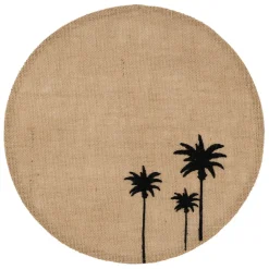 Fabrique de Styles Set de table rond en jute naturel et noir - palmea* Sets De Table