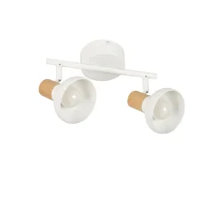 Fabrique de Styles Spot 2 lumières en métal effet bois - Alvar* Suspensions