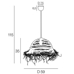 Fabrique de Styles Suspension en alfa d52cm - majorelle* Suspensions