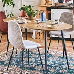 Fabrique de Styles Table à manger avec allonge en bois 120(+40cm)x80cm - Lara* Table De Salle À Manger