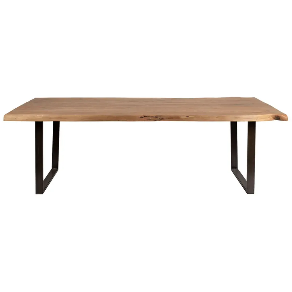 Fabrique de Styles Table à manger en acacia massif et pieds en fer noir 240x110cm - Factory* Table De Salle À Manger