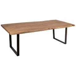 Fabrique de Styles Table à manger en acacia massif et pieds en fer noir 240x110cm - Factory* Table De Salle À Manger