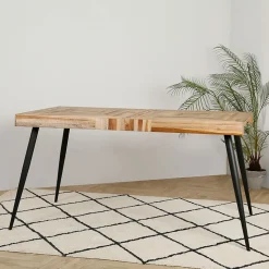 Fabrique de Styles Table à manger en teck recyclé et métal 150x75cm - Wally* Table De Salle À Manger