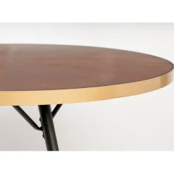 Fabrique de Styles Table à manger ovale en noyer plaqué et métal doré 180x90cm - Denise* Table De Salle À Manger
