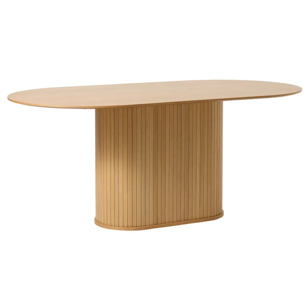 Fabrique de Styles Table à manger ovale en placage chêne 180x95cm - Nola* Table De Salle À Manger