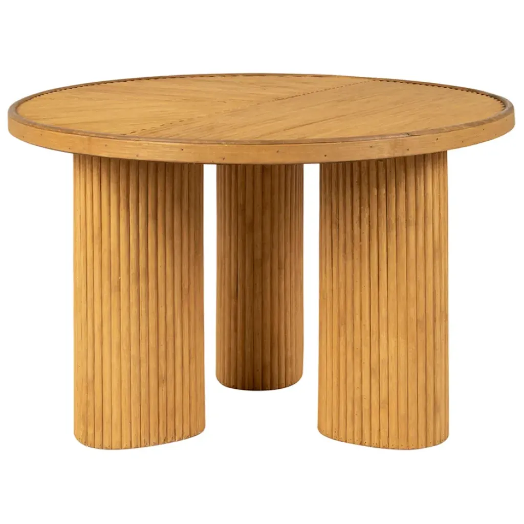 Fabrique de Styles Table basse 3 pieds en bambou et sapin d55xh35cm - Saori* Table Basses
