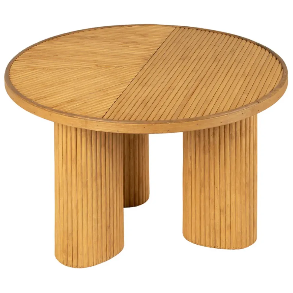 Fabrique de Styles Table basse 3 pieds en bambou et sapin d55xh35cm - Saori* Table Basses