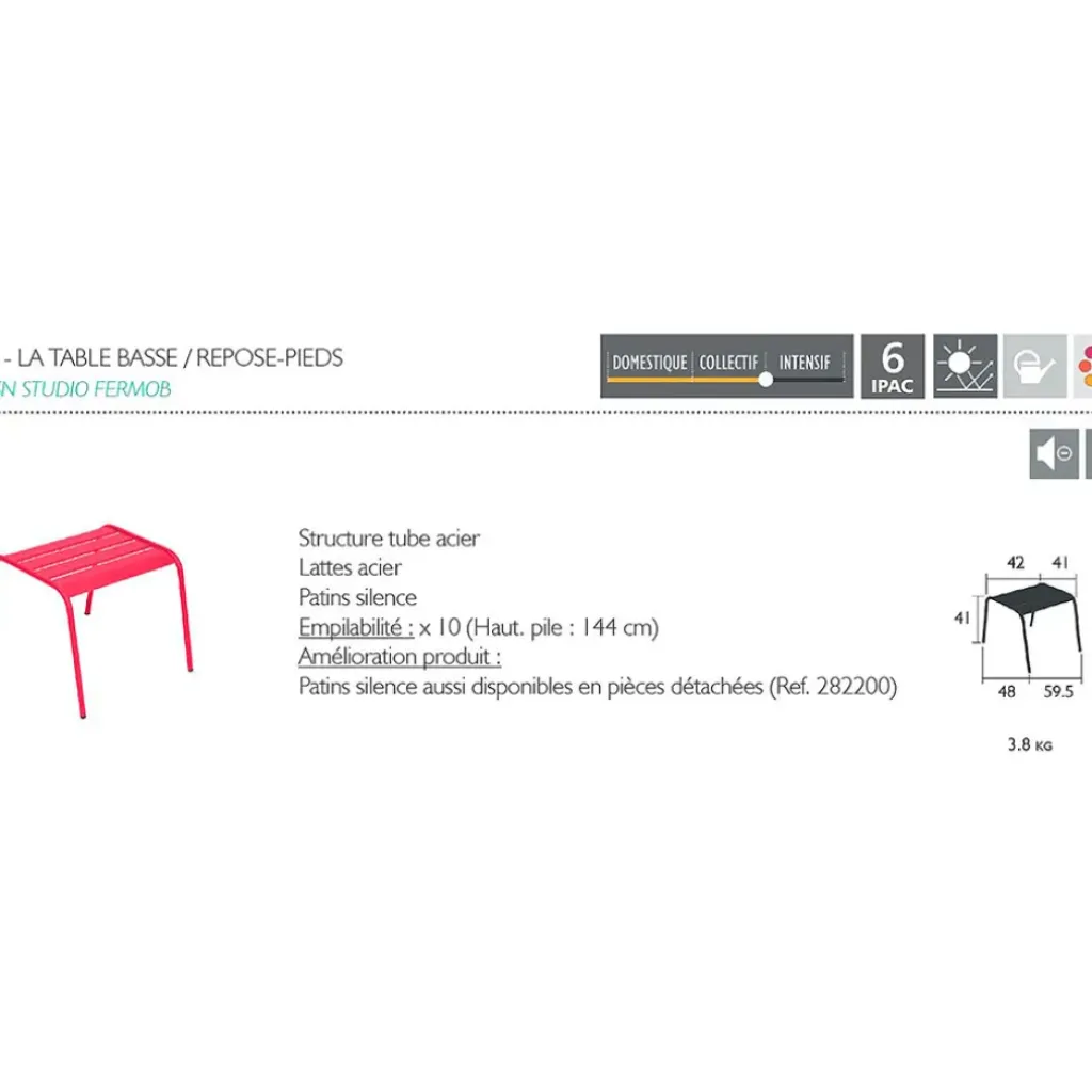 Fabrique de Styles Table basse d'extérieur en acier - Monceau*Enfant Tables Basses, Guéridons|Jardin