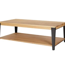 Fabrique de Styles Table basse en chêne massif et pieds acier L120cm - Manny* Table Basses