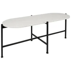 Fabrique de Styles Table basse en marbre et fer blanc et noir 100x40cm - Eskela* Table Basses