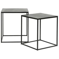Fabrique de Styles Table basse gigogne carrée (lot de 2) en aluminium et fer - Felia* Table Basses