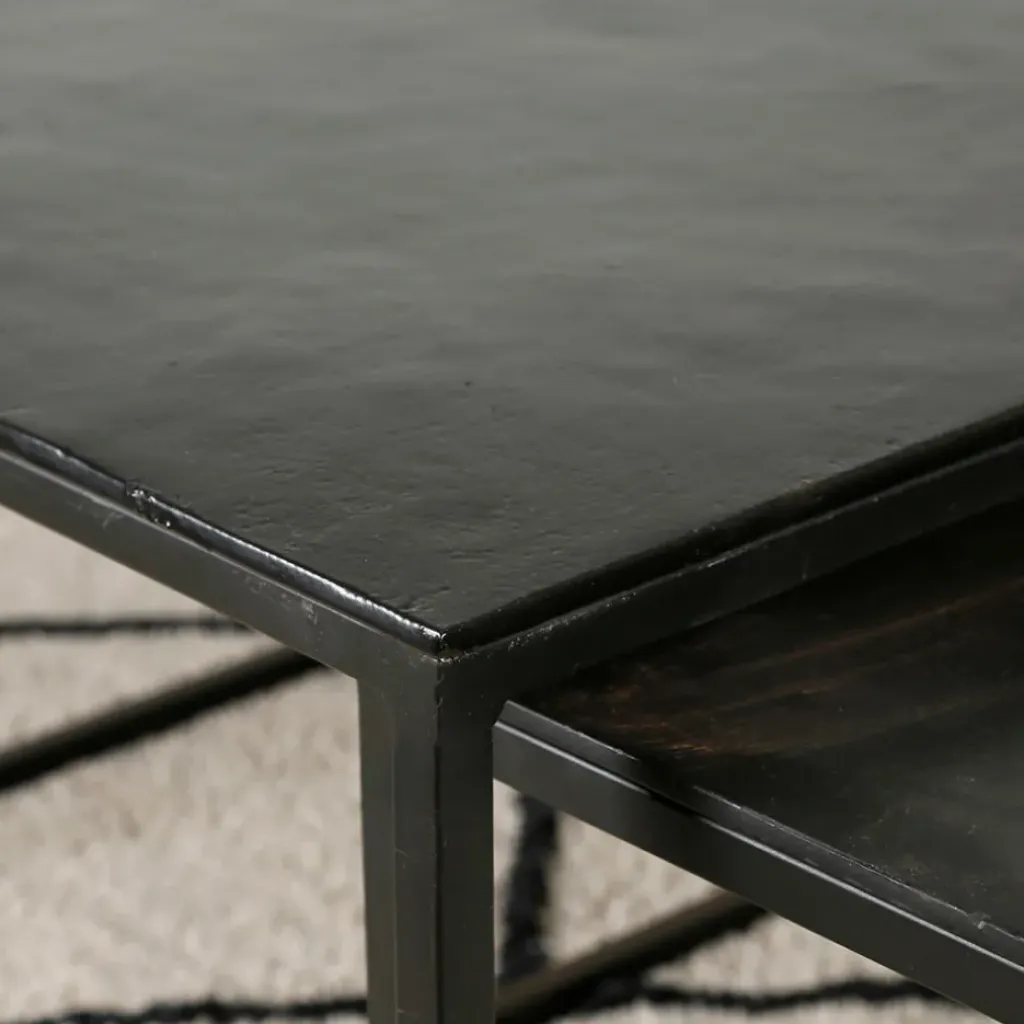 Fabrique de Styles Table basse gigogne carrée (lot de 3) en fer - Felia* Table Basses