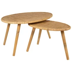 Fabrique de Styles Table basse gigogne (lot de 2) en rotin - Tamba* Table Basses