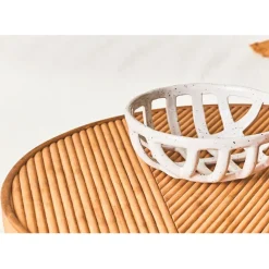 Fabrique de Styles Table basse (lot de 2) en bambou, rotin et pieds en fer noir - Saori* Table Basses