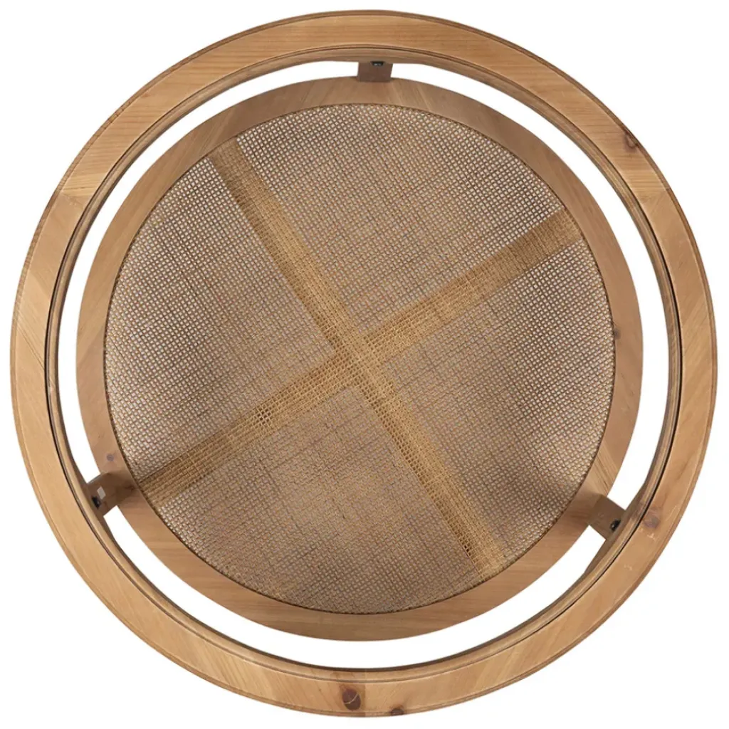 Fabrique de Styles Table basse ronde en sapin et verre trempé d75cm - Firmin* Table Basses