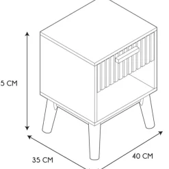 Fabrique de Styles Table de chevet en pin naturel 1 tiroir - Kara* Tables De Chevet