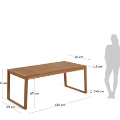 Fabrique de Styles Table de jardin en bois d'acacia 190x90cm - Emili*Enfant Tables De Jardin|Jardin