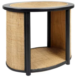 Fabrique de Styles Table d'appoint en rotin et sapin naturel et noir - Balamea* Bouts De Canapé Et Tables D'appoint