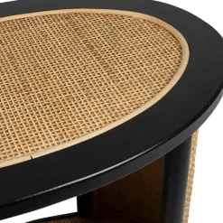 Fabrique de Styles Table d'appoint en rotin et sapin naturel et noir - Balamea* Bouts De Canapé Et Tables D'appoint