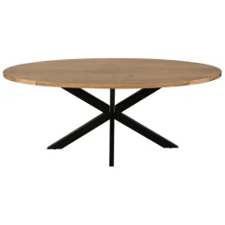 Fabrique de Styles Table ovale en acacia et pieds en fer noir 190x90cm - Brooklyn* Table De Salle À Manger