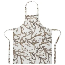 Fabrique de Styles Tablier en coton blanc et marron - Estran* Torchons, Tabliers Et Maniques