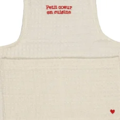 Fabrique de Styles Tablier enfant en coton écru et rouge - Famille* Torchons, Tabliers Et Maniques
