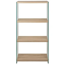 Fabrique de Styles Étagère 3 niveaux en verre trempé et bois h165cm - Adela* Bibliothèques Et Étagères