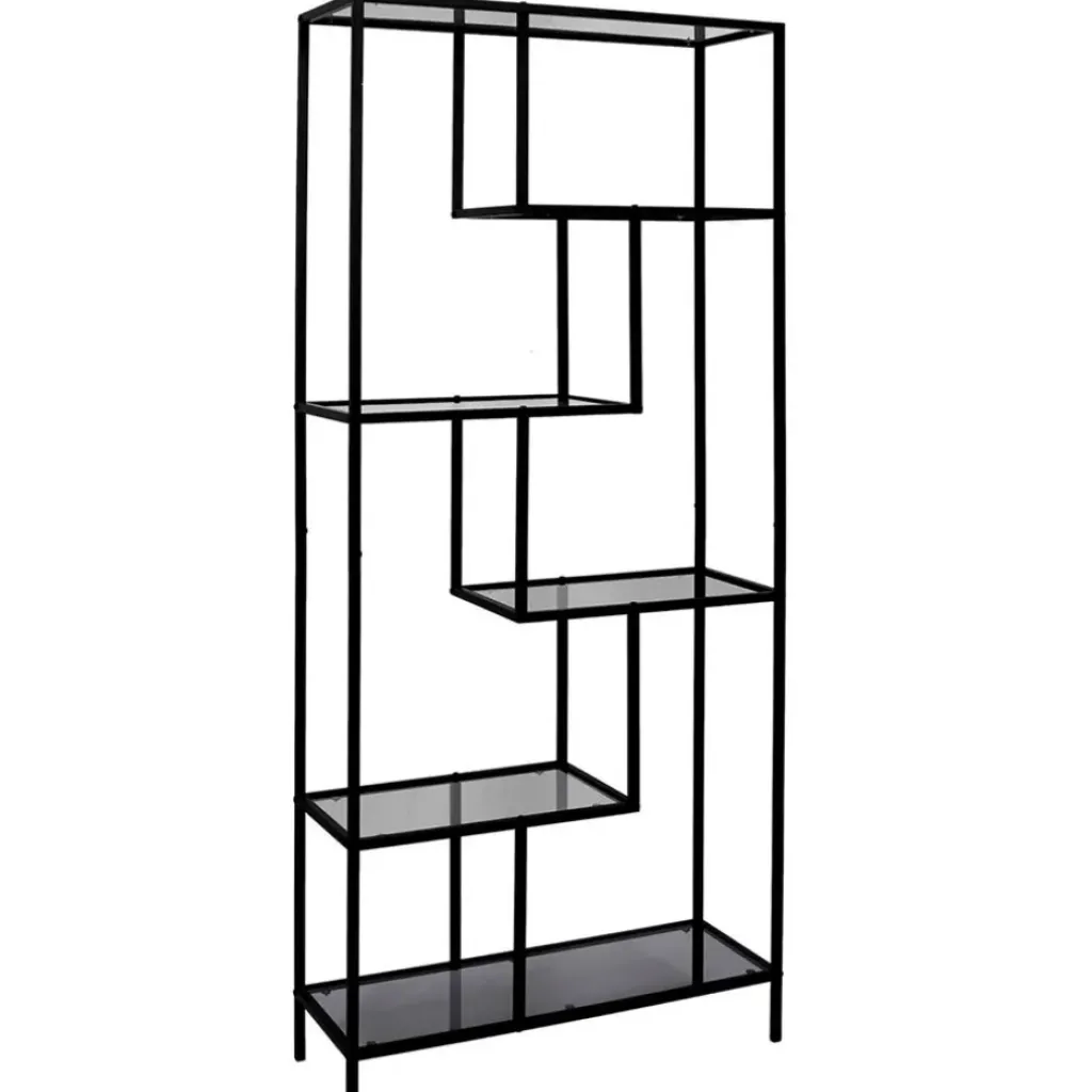 Fabrique de Styles Étagère en métal verre fumé h180cm - Edgard* Bibliothèques Et Étagères