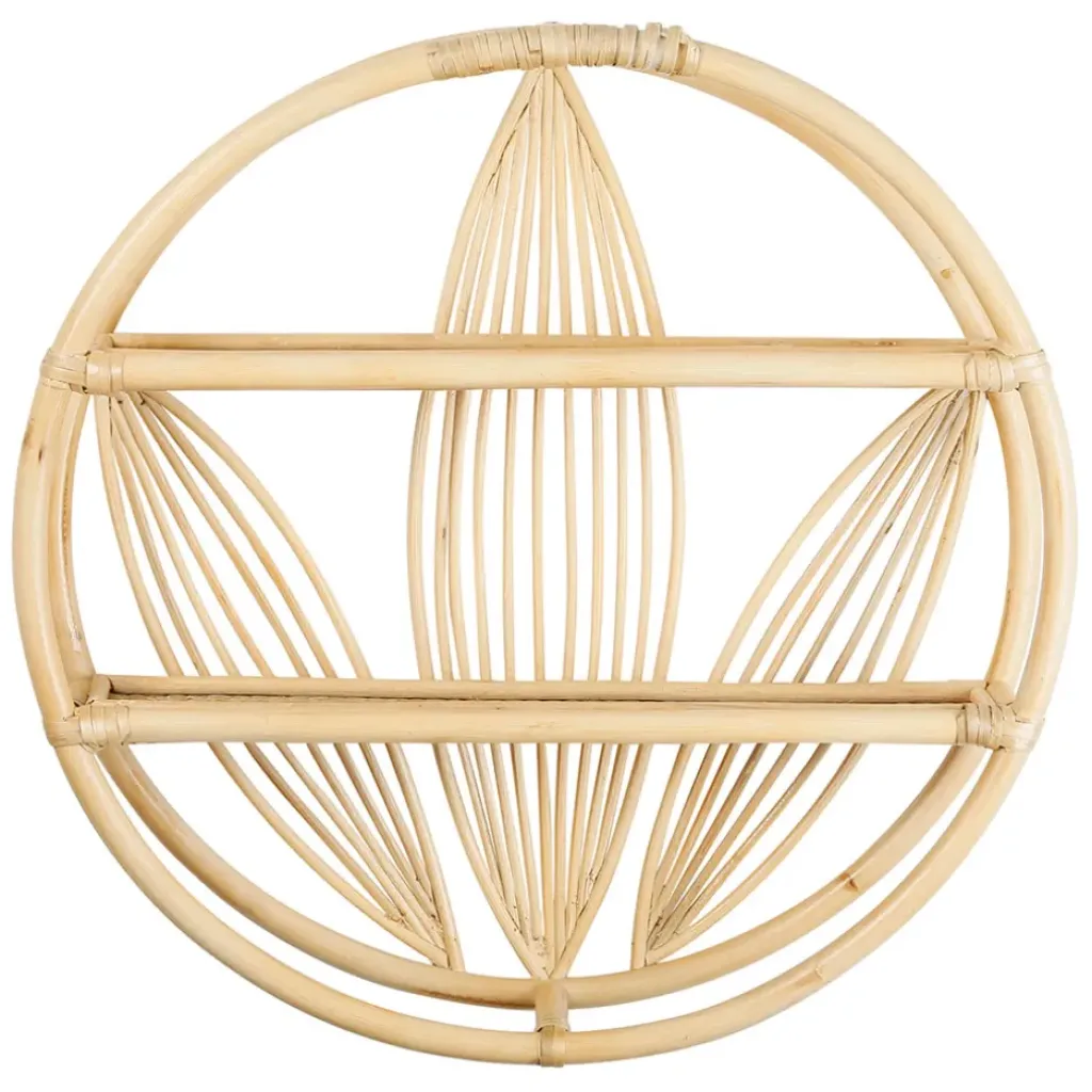 Fabrique de Styles Étagère murale 2 niveaux en rotin d60cm - Gispsy* Étagères Murales