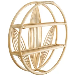 Fabrique de Styles Étagère murale 2 niveaux en rotin d60cm - Gispsy* Étagères Murales