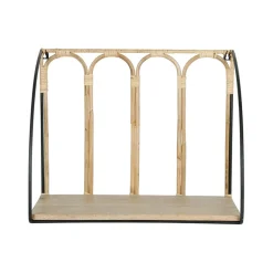 Fabrique de Styles Étagère murale en rotin et fer noir - Monarque* Étagères Murales