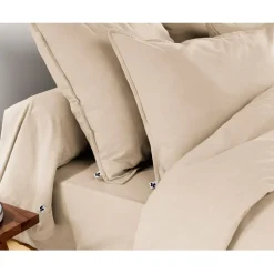 Fabrique de Styles Taie d'oreiller en flanelle sable 63x63cm - Candice* Taies Et Traversins