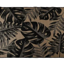 Fabrique de Styles Tapis extérieur noir et naturel 120x180cm - Fleuri*Enfant Textiles Outdoor|Jardin
