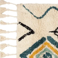 Fabrique de Styles Tapis karres naturel et bleu 70x145cm* Tapis