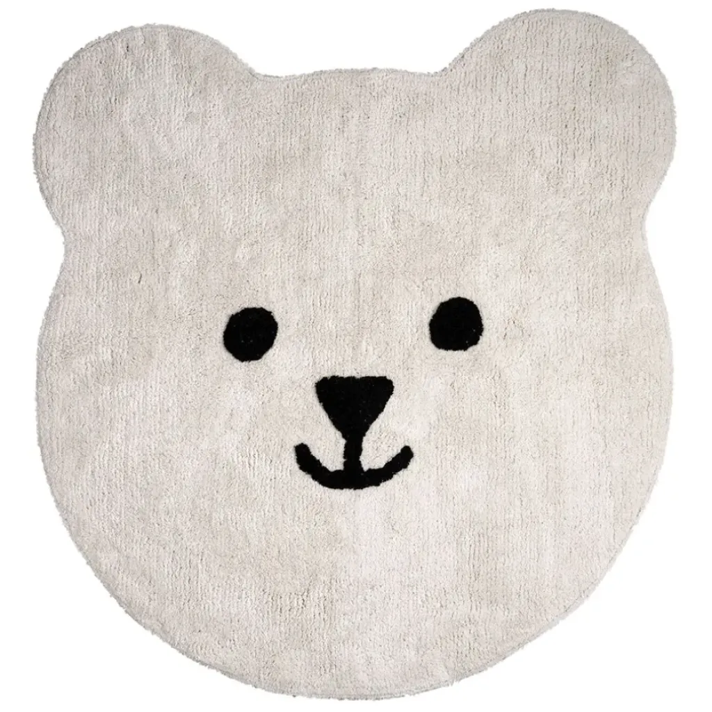 Fabrique de Styles Tapis ours en coton blanc et noir - Songes*Enfant Déco