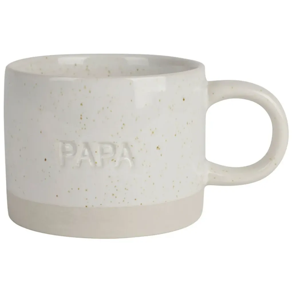 Fabrique de Styles Tasse à thé papa en grès écru moucheté 30cl* Tasses Et Mugs