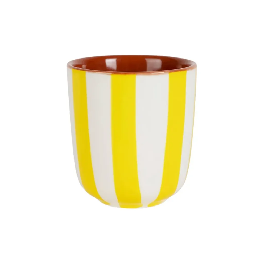 Fabrique de Styles Tasse en grès rayée jaune et blanc 10cl - Alaria* Tasses Et Mugs