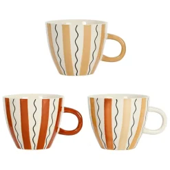 Fabrique de Styles Tasses à déjeuner x3 rayés 60cl en grès - madeira* Tasses Et Mugs