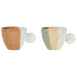 Fabrique de Styles Tasses à thé x2 en grès sauge et nude moucheté 30cl - Aurore* Tasses Et Mugs