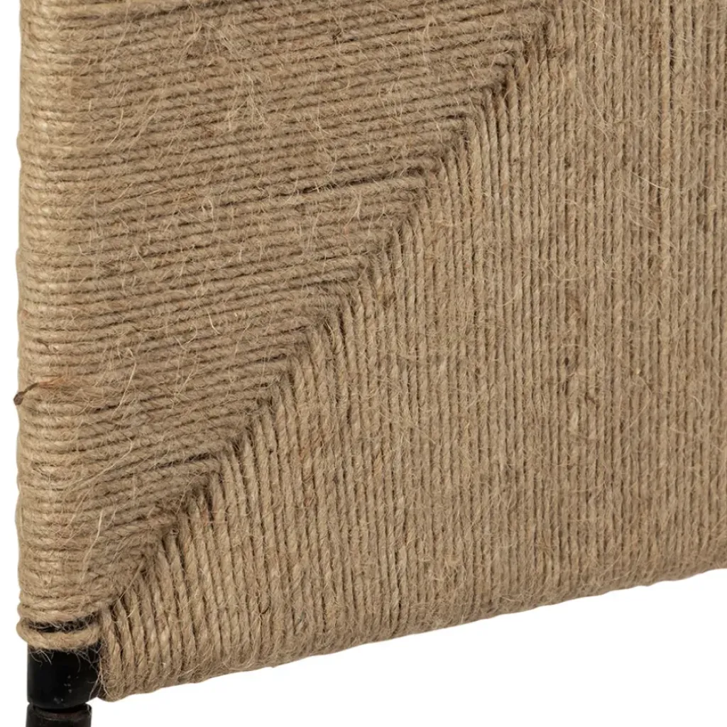 Fabrique de Styles Tete lit en jute naturel et fer noir 160x98cm - Maderia* Têtes De Lit Et Paravents