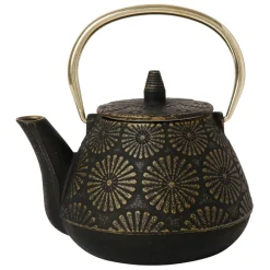 Fabrique de Styles Théière en fonte noir et doré - Lotus* Théières Et Cafetières