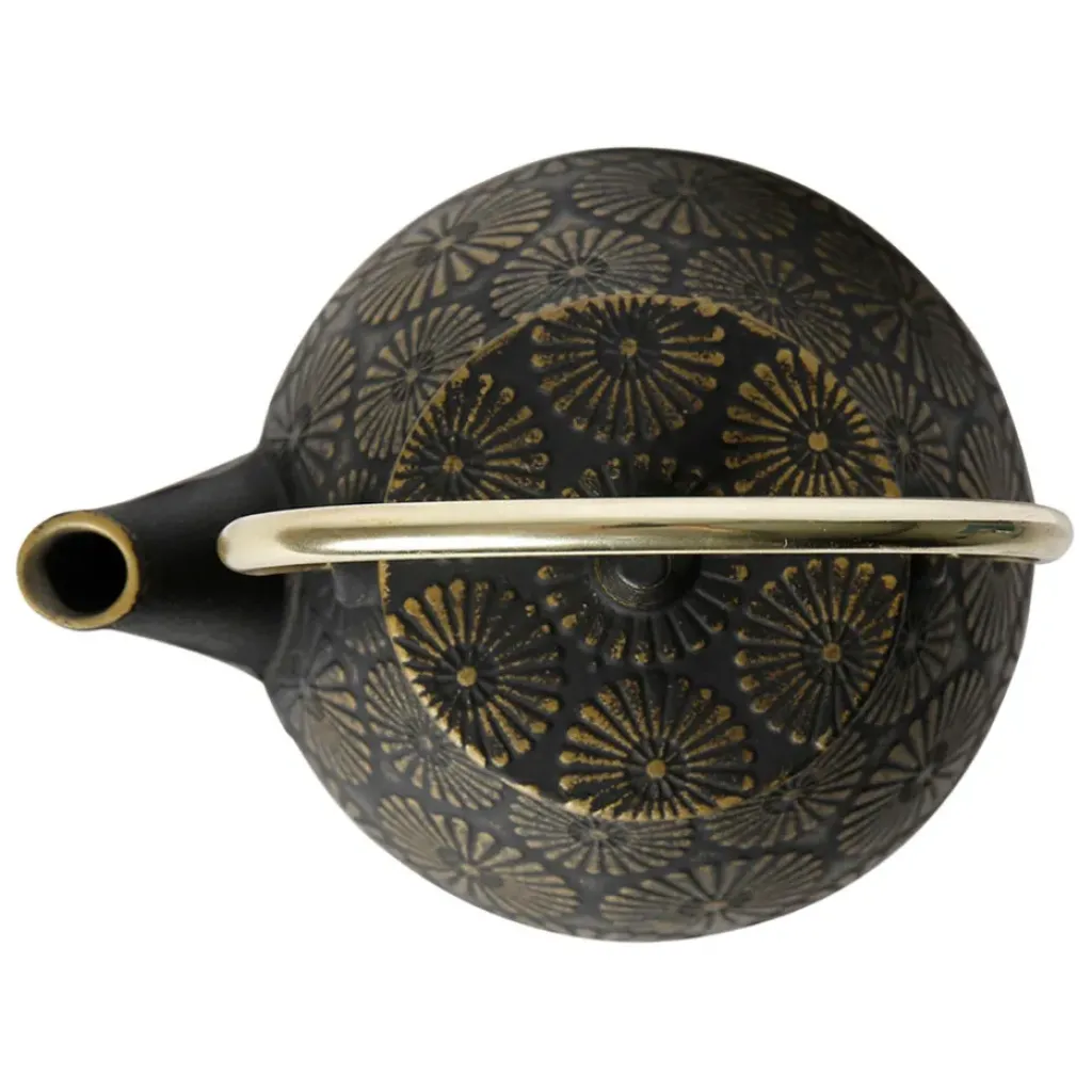 Fabrique de Styles Théière en fonte noir et doré - Lotus* Théières Et Cafetières