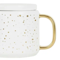 Fabrique de Styles Théière en grès mat blanc et doré 60cl - Astre* Théières Et Cafetières